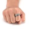 Vintage The Carved Eye of God Mens Stress Ring for Rotating Anxiety Stainless Steel Fidget Spinner Rings Anillos De Ansiedad