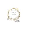 European & American Double Layer Heart Shell Pearl Titanium Bracelet - Colorfast Stainless Steel, Light Luxury Jewelry
