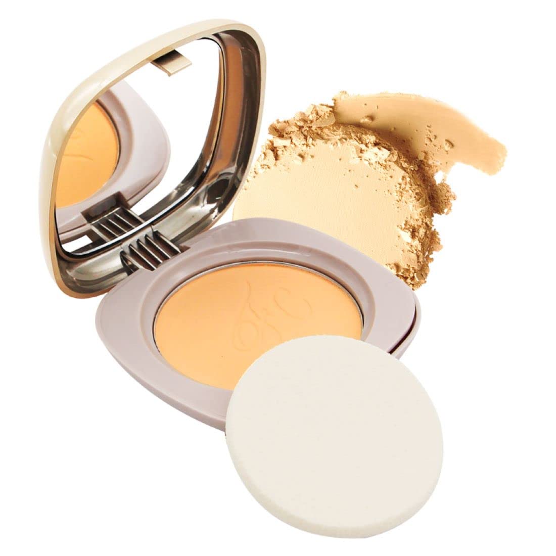FASHION COLOUR Oil Control Powder | Lightweight | Oil Control | Long Lasting | Smooth Matte | Inbuilt Mirror & Applicator Puff | Pressed Powder For