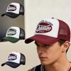 American Hip-hop Letter Embroidery Baseball Hats New Unisex Sunshade Color Block Breathable Street Versatile Mesh Trucker Caps