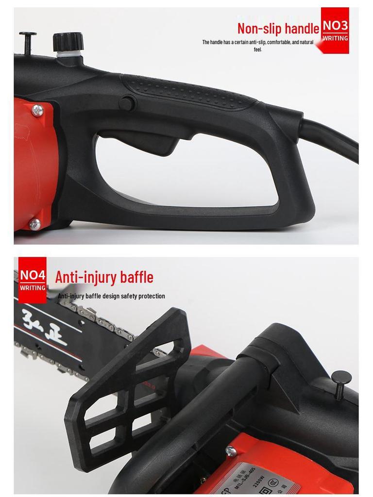 High-Power Portable Electric Chainsaw for Home Woodworking