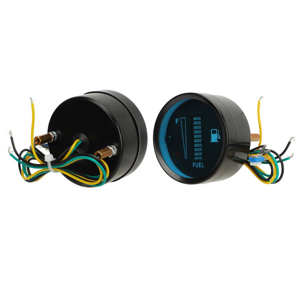 Motorcycle Fuel Level Gauge 52mm Housing Diameter LED Light Display Fuel Tank Fuel Level Meter 12V