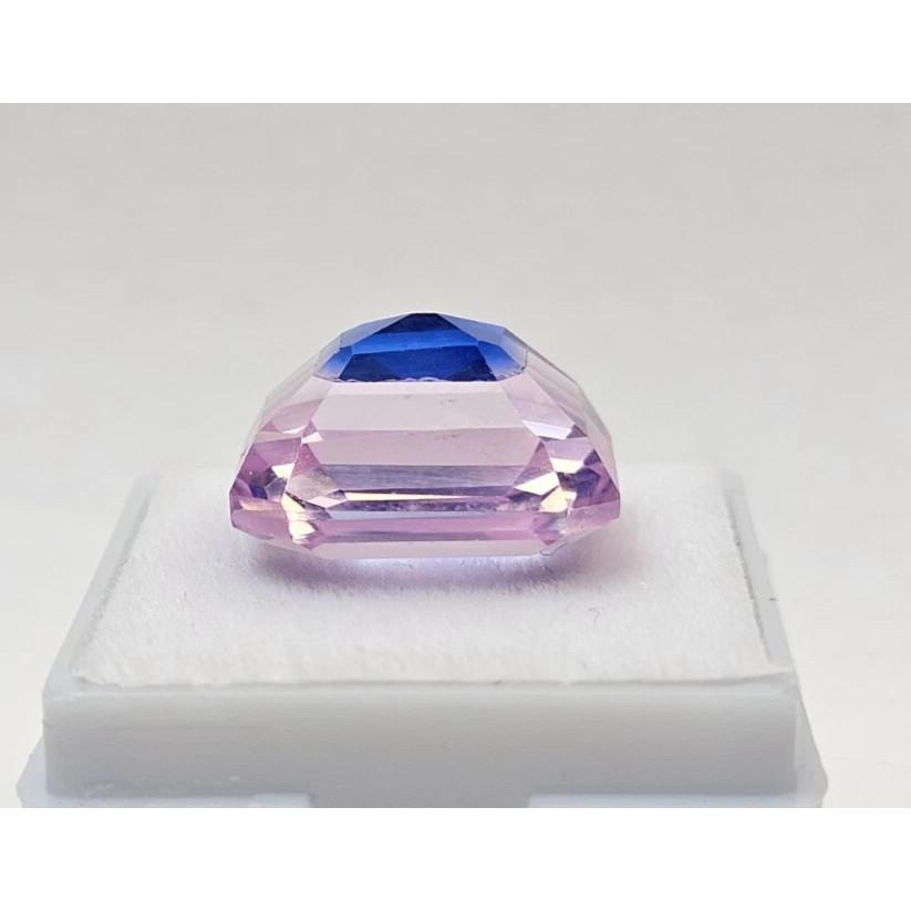 Beautiful Pitambari Sapphire Bi-Color Emerald Cut 20+ Ct Certified Gemstone