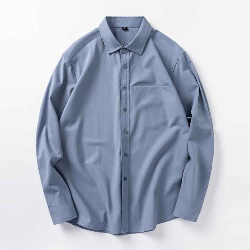 Autumn Men'S Solid Color Casual Long Sleeve Shirt Men'S Loose Long Sleeve Shirt Jacket