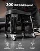 Mechanic Stool Rolling Workshop Seat 300 lbs Load with Wheels & Tool Tray