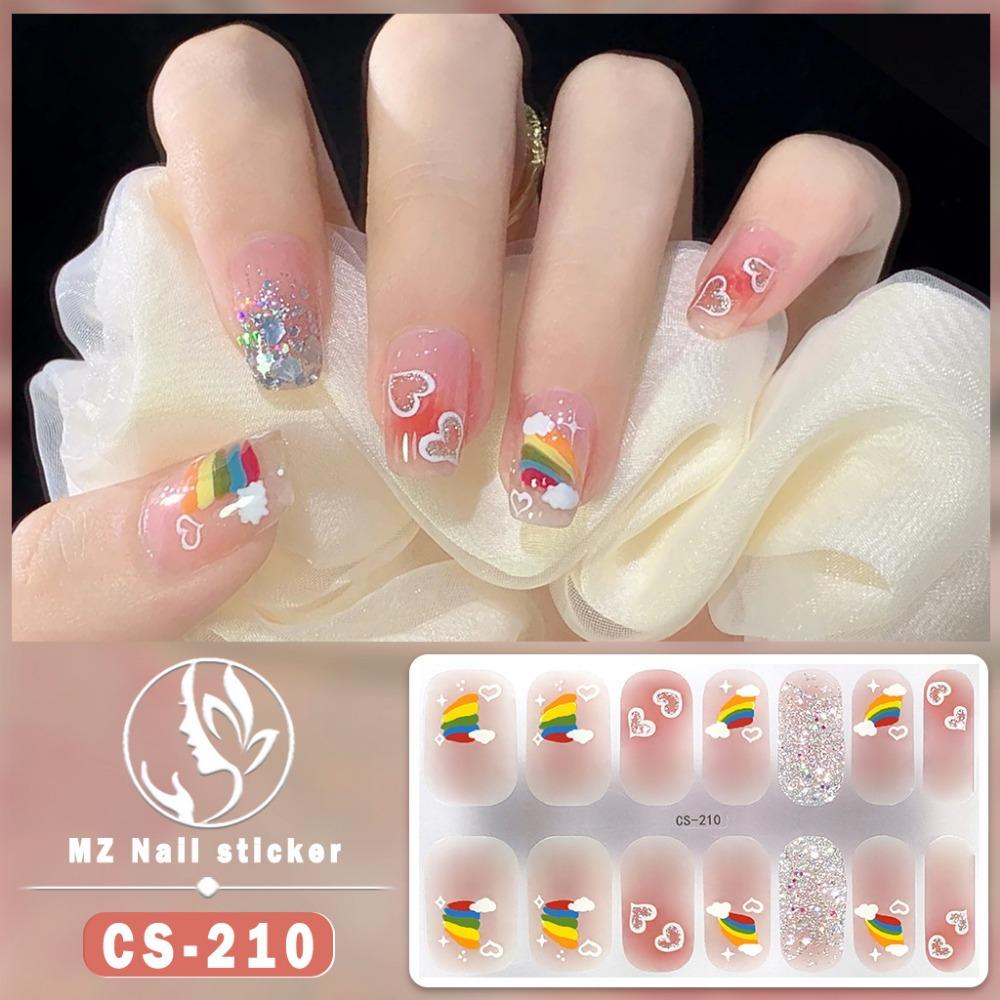 Waterproof No-bake Gel Nail Polish Film Full Sticker Japanese and Korean Style Love Nail Art Film Paper Nail Film Paper Patch