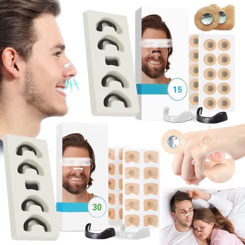 Anti-Snoring Nose Clips, Magnetic Nasal Dilators, Nasal Dilator Tapes, 15/30 Pairs Set, Snoring Prevention Aid, Nasal Dilators, Anti-Snoring Device, N