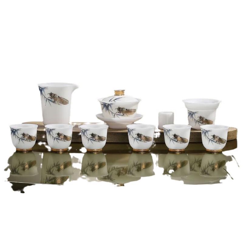 Jade Porcelain Kung Fu Tea Set