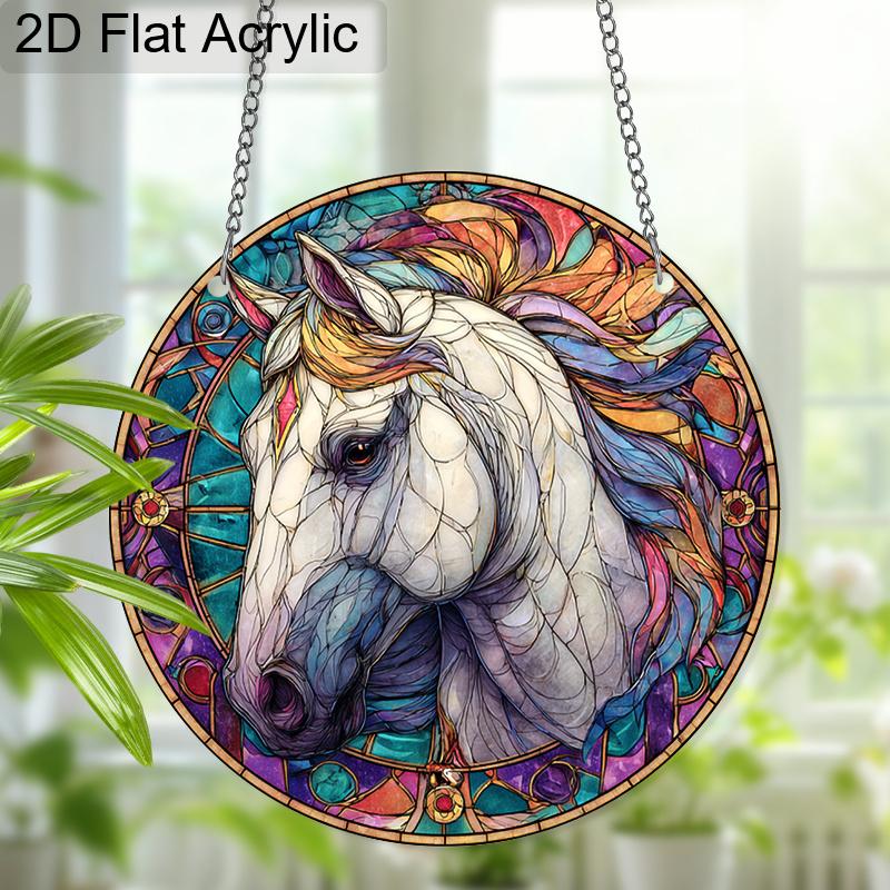 Acrylic Colorful Unicorn Suncatcher Stained Glass Effect Window Hanging Ornament Unicorn Lover Gifts