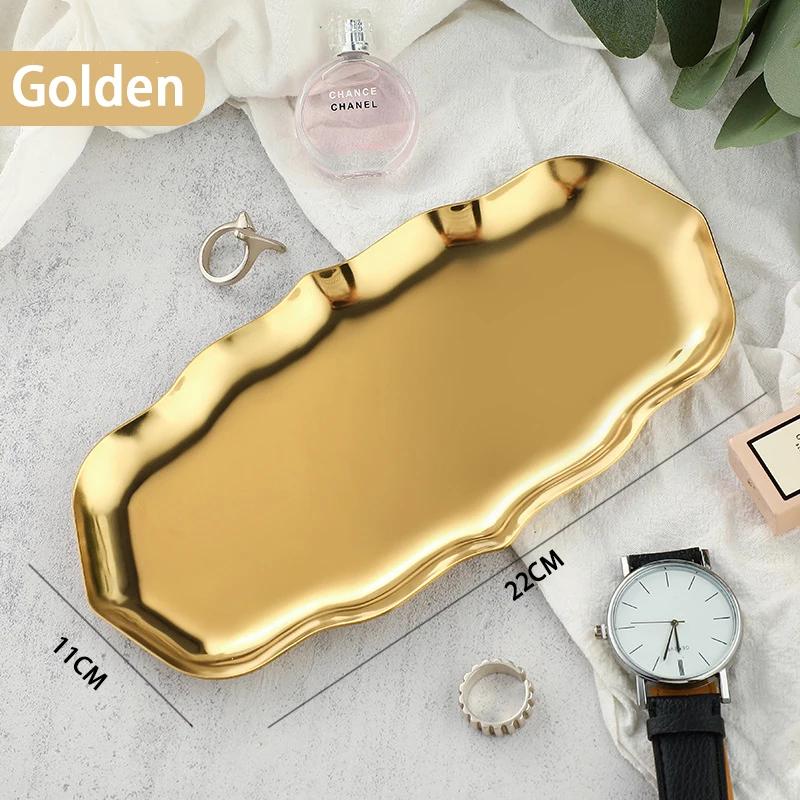 Modern Simple Stainless Steel Metal Water Drop Multi-shape Snack Tray Storage Jewelry Storage Metal Decoration Storage Organizer