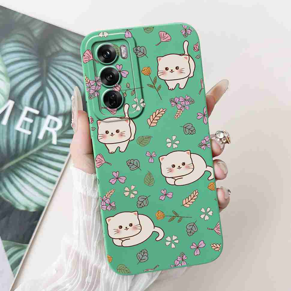 Silicone Case For Oppo Reno12 5G Colorful Small Cat Soft Cover For Oppo Reno 12 F 12F Reno12 FS 5G Protectors Cases Coque