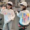 Korean Style Girls' Long Sleeve Cotton T-shirt - Autumn Loose Fit, Medium & Large Sizes, Stylish Base Layer Top