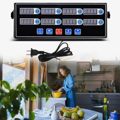 Kitchen Timer CAL-8B Calculagraph Stainless Steel Multi-Channel Digital Display Timer with LED Interface Adjustable Bracket Alarm Function