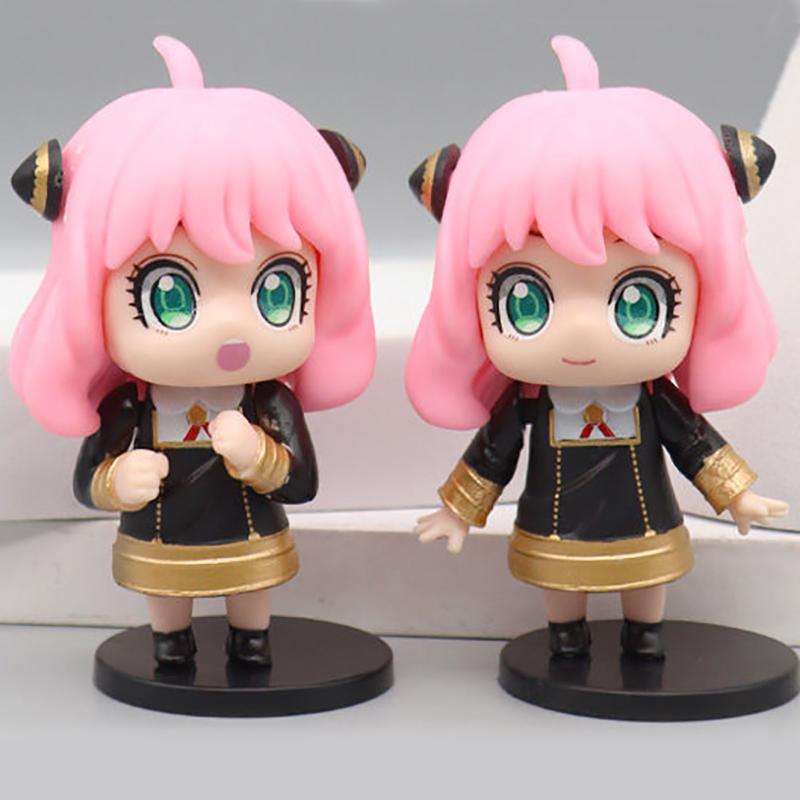 Anime SPY×FAMILY Anya Anime Action Figure Model Gifts Collectible Figurines for Kids 10CM 6 Pieces In A Set