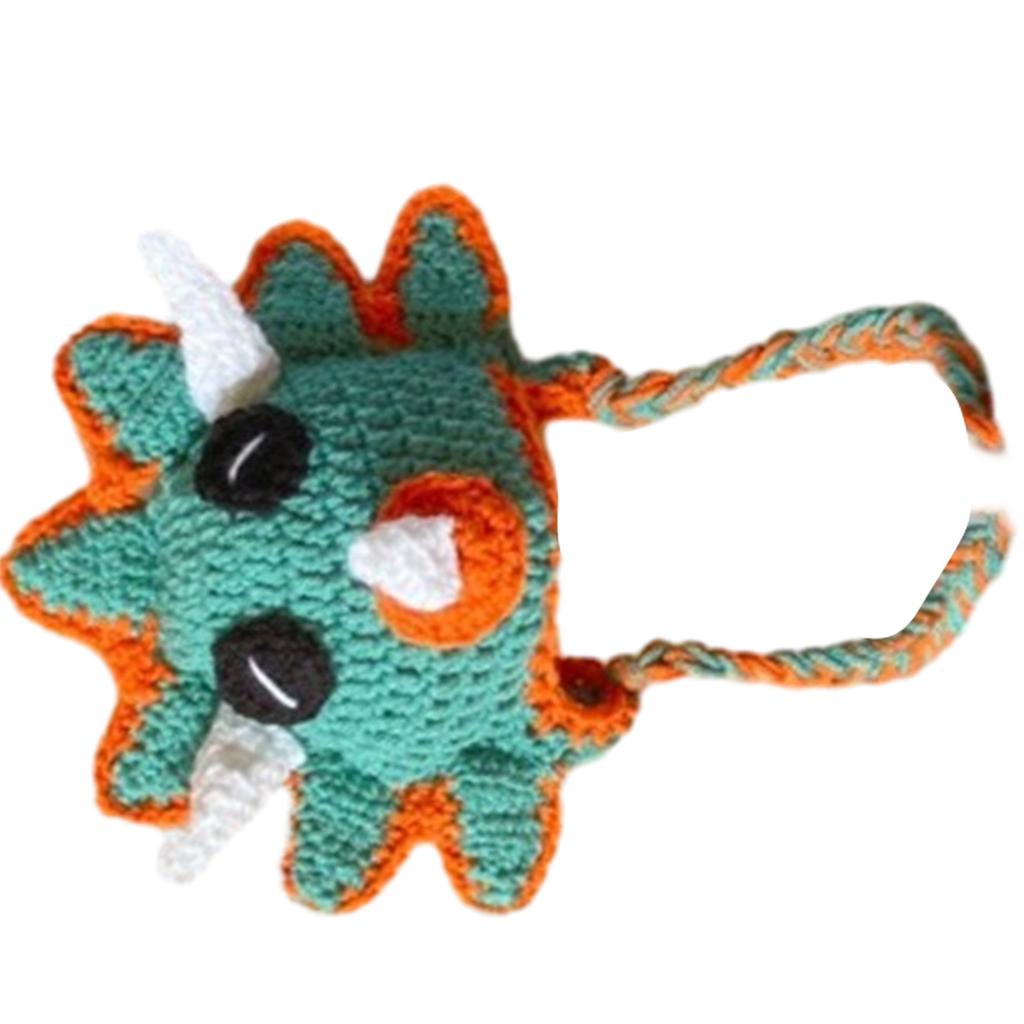 Unique Crocheted Hat Funny Dinosaur Crocheted Hat Handmade for Children Picture Props Cap Halloween Party