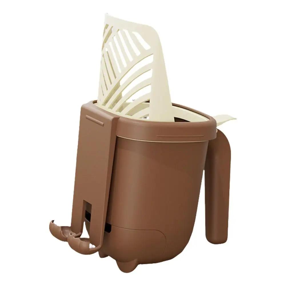 2-in-1 Cat Litter Shovel Self-cleaning Scoop Built-in Cats Garbage Waste Bin Picker Pet Clean Tools Toilet Filter C8J9