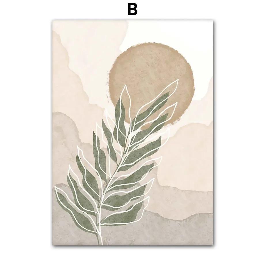 Bohemia Sun Rainbow Flowers Leaves Abstract Landscape Posters and Prints Wall Art Canvas Painting Pictures for Living Room Decor
