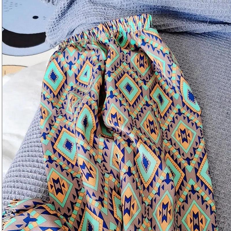 Panda Cartoon Pattern Set Children's Summer Thin Suit Casual Pants + Round Neck Short Sleeve T-Shirt Two-piece Set