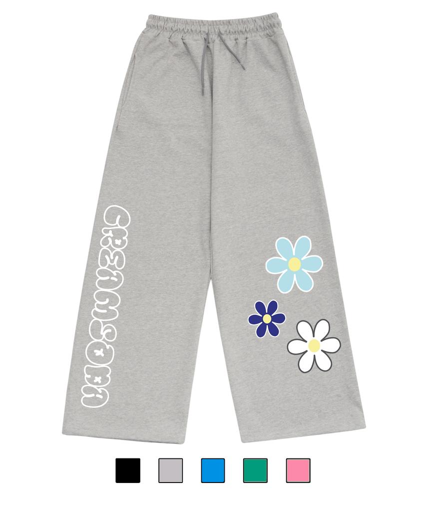 CREAM SODA LAB 3 Flower Wide Elastic Pants
