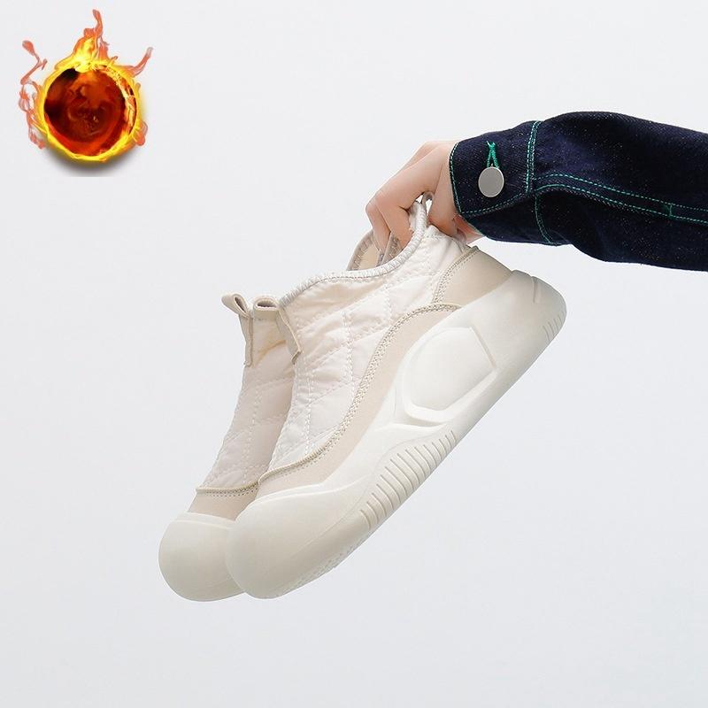 Хлопковая обувь, зимние новые стильные плюшевые универсальные теплые повседневные ботинки на толстой подошве для студенток 39