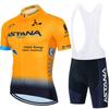 Mens Cycling Bib Shorts Set With Short Sleeve Jersey Breathable Sportwear Road Bike Riding