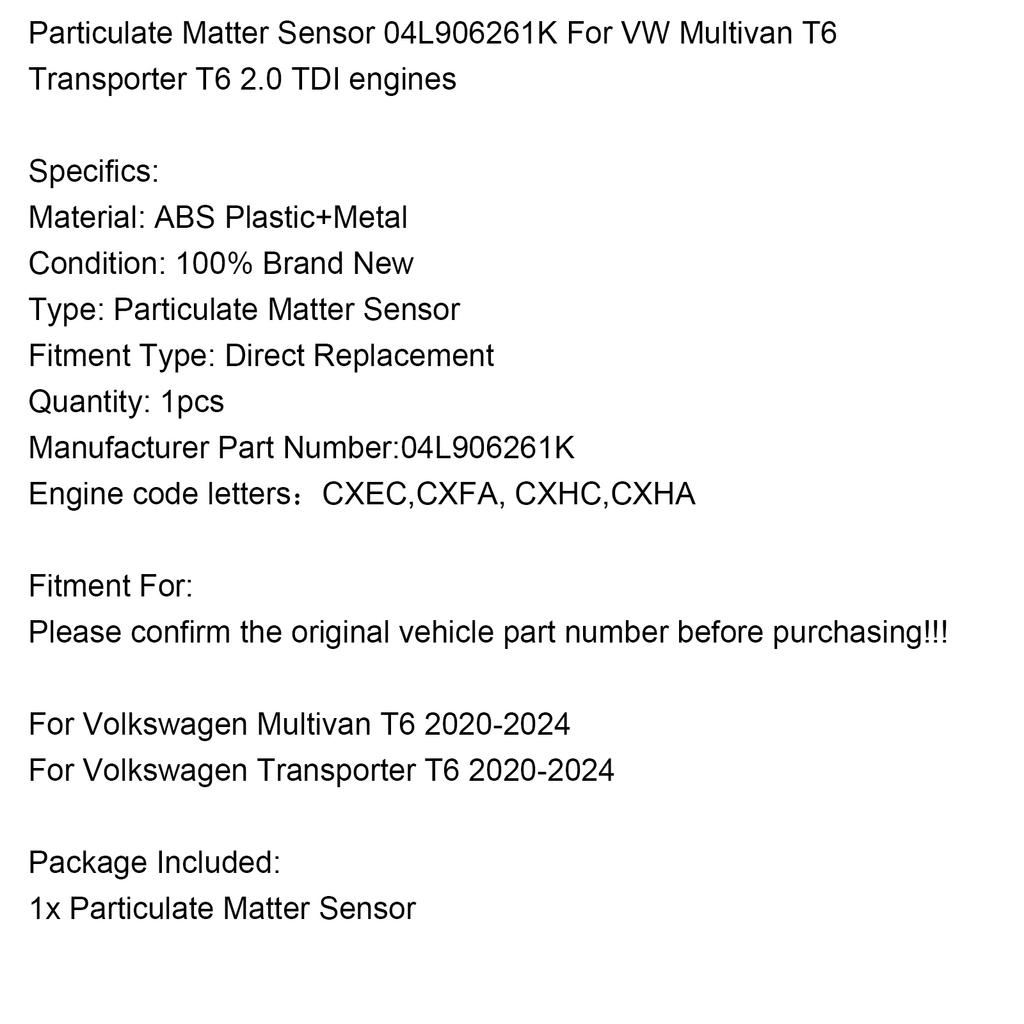 Particulate Matter Sensor 04L906261K For VW Multivan T6 Transporter T6 2.0 TDI