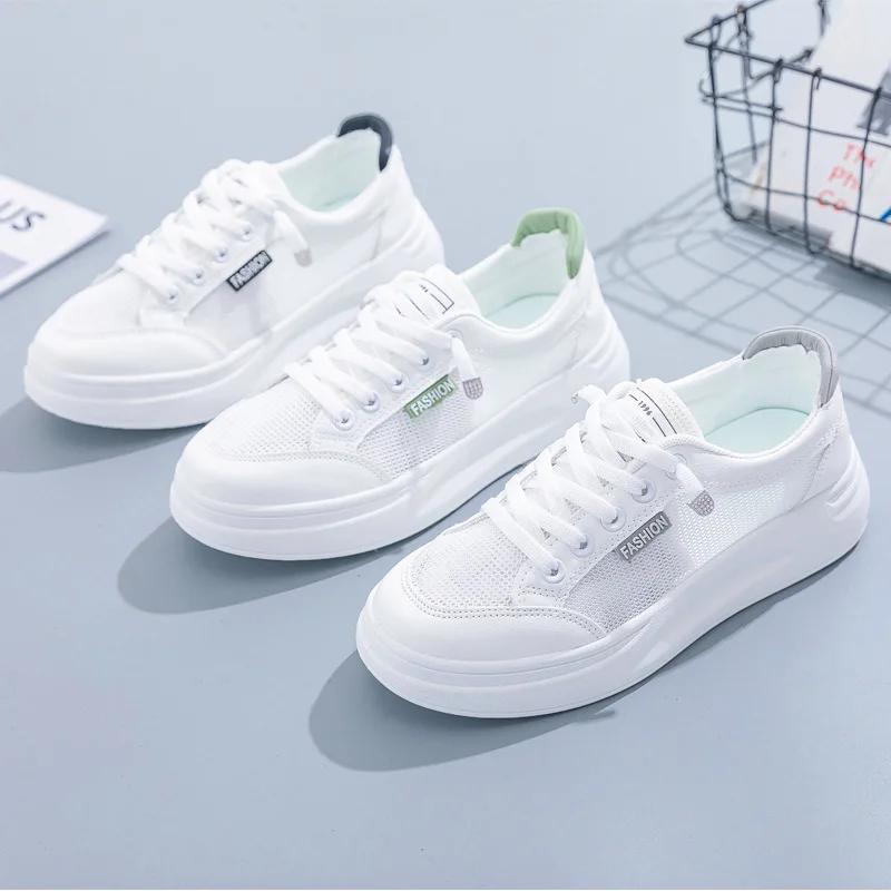 White Tennis Athletic Woman Running Shoes Female Casual Sneaker Sports Comfortable Trend Loafers Skateboard Summer Leather