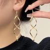 European and American Water Drop Earrings Women's Fashion Wave Twisted Earrings Style Sweet Super Shiny Ear Hanging Jewelry