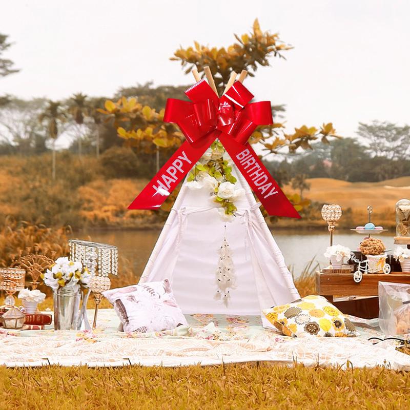 30 Zoll Große Rote Schleife Riesiges PP-Band Extra Große Schleife Auto Geburtstag Hochzeitsfeier Geschenke DIY Deko Handgezogene Blume