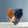 Rose Eyes Girl Face Flowerpot Funny Figure Planter  For Indoor Outdoor Plants Flower