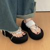 Fashion House Slippers Platform Glitter Slides Female Shoes Summer Clogs Woman Rubber Flip Flops Fashion Soft Jelly 2025 Beach Hawaiian