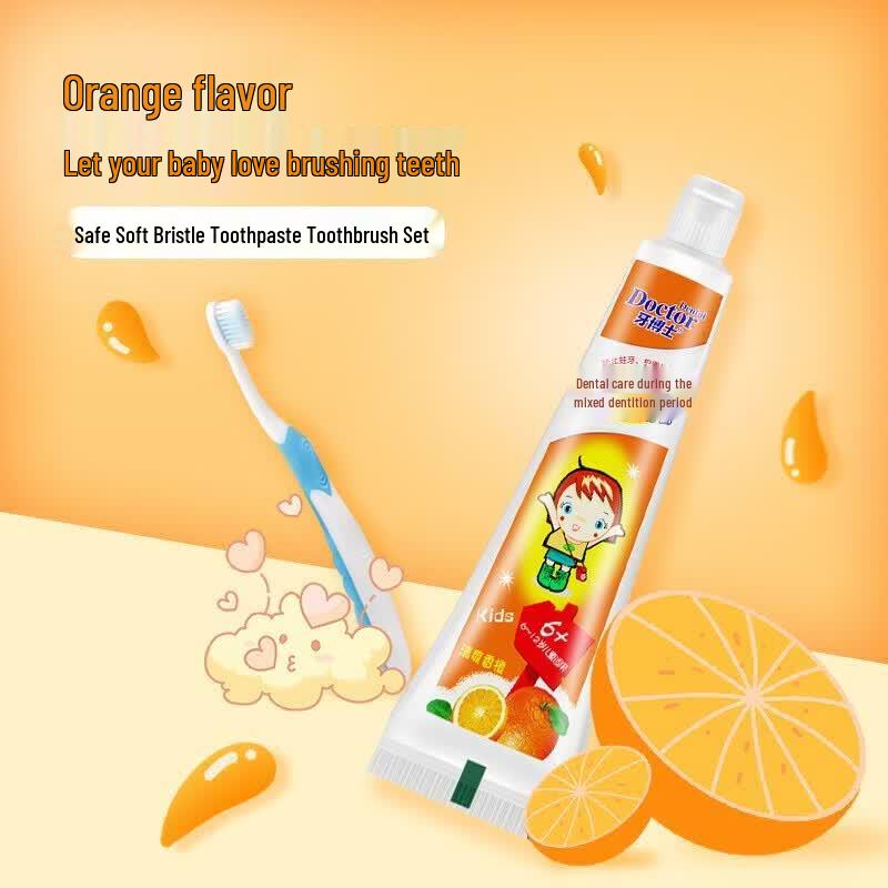 Yaboshi Kids Fluoride Toothpaste & Toothbrush Set