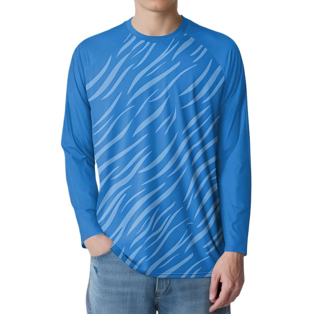 Men's Fashion Printed Raglan Long Sleeve Sports Top
