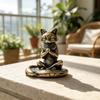 Brass Fox Sculpture Small Solid Copper Animal Figurine Polished Surface Desk Ornament for Home Office Collection Gift