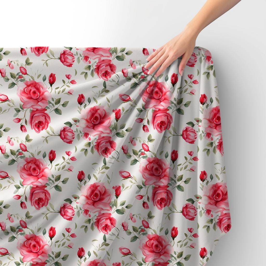 Royal Samt Stoff Polyester Zum Nähen - Motiv Blumen - Rdx2551