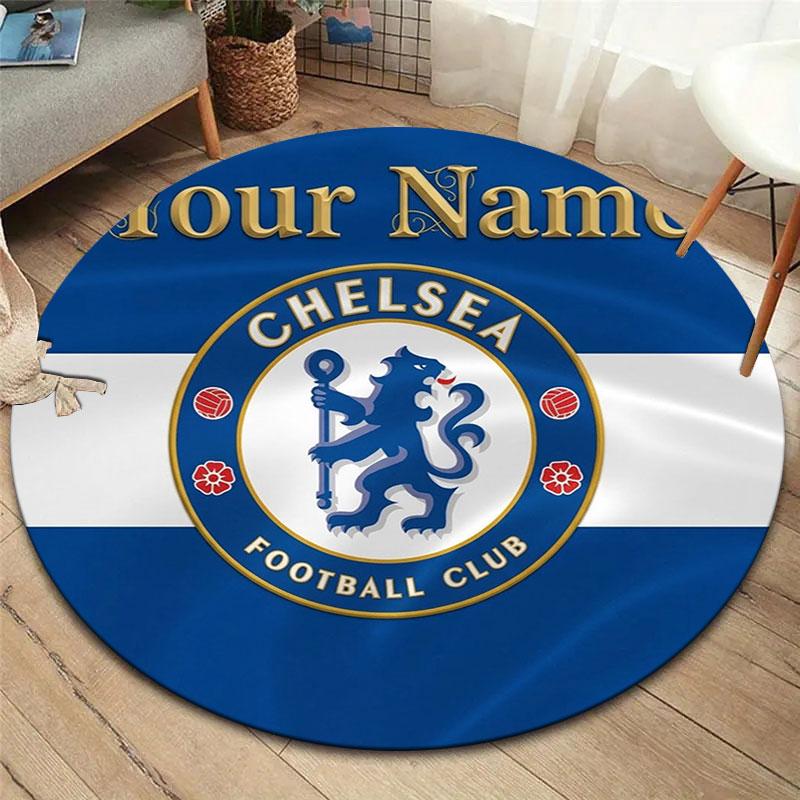 Chelsea F Custom Name Round Area Rug,Carpet Rug for Living Room Bedroom Sofa Playroom Decor,Non-slip Floor Mat