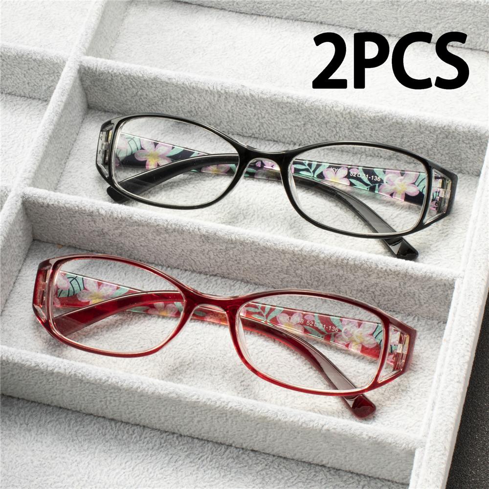 2PCS Reading Eyeglasses Durable Light Anti- Eyestrain Stylish Computer Presbyopic Eyeglasses Durable For Female Male