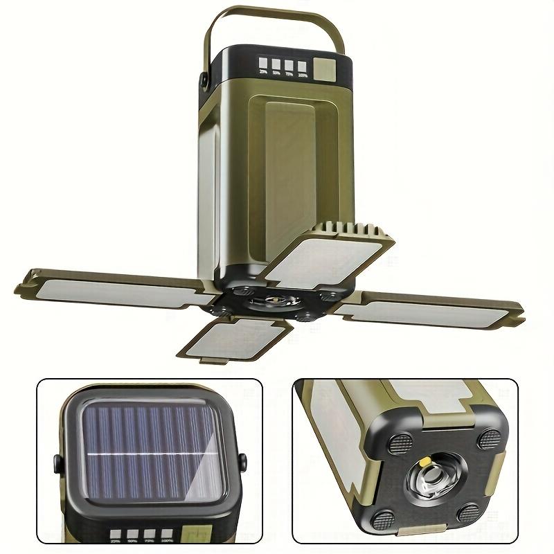 Luce portatile solare da campeggio, luce portatile da appendere per tenda, faretto pieghevole a quadrifoglio, adatto per campeggio, escursionismo, turismo, pesca, situazioni di emergenza