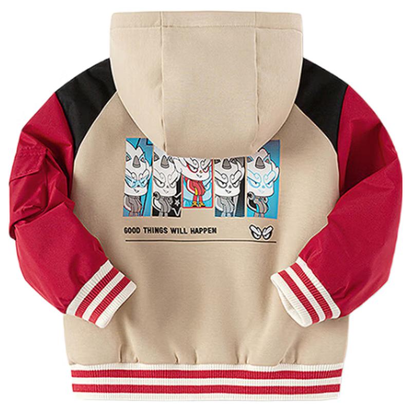 Balabala Boys  Colorblock Hooded Cotton Padded Jacket 120