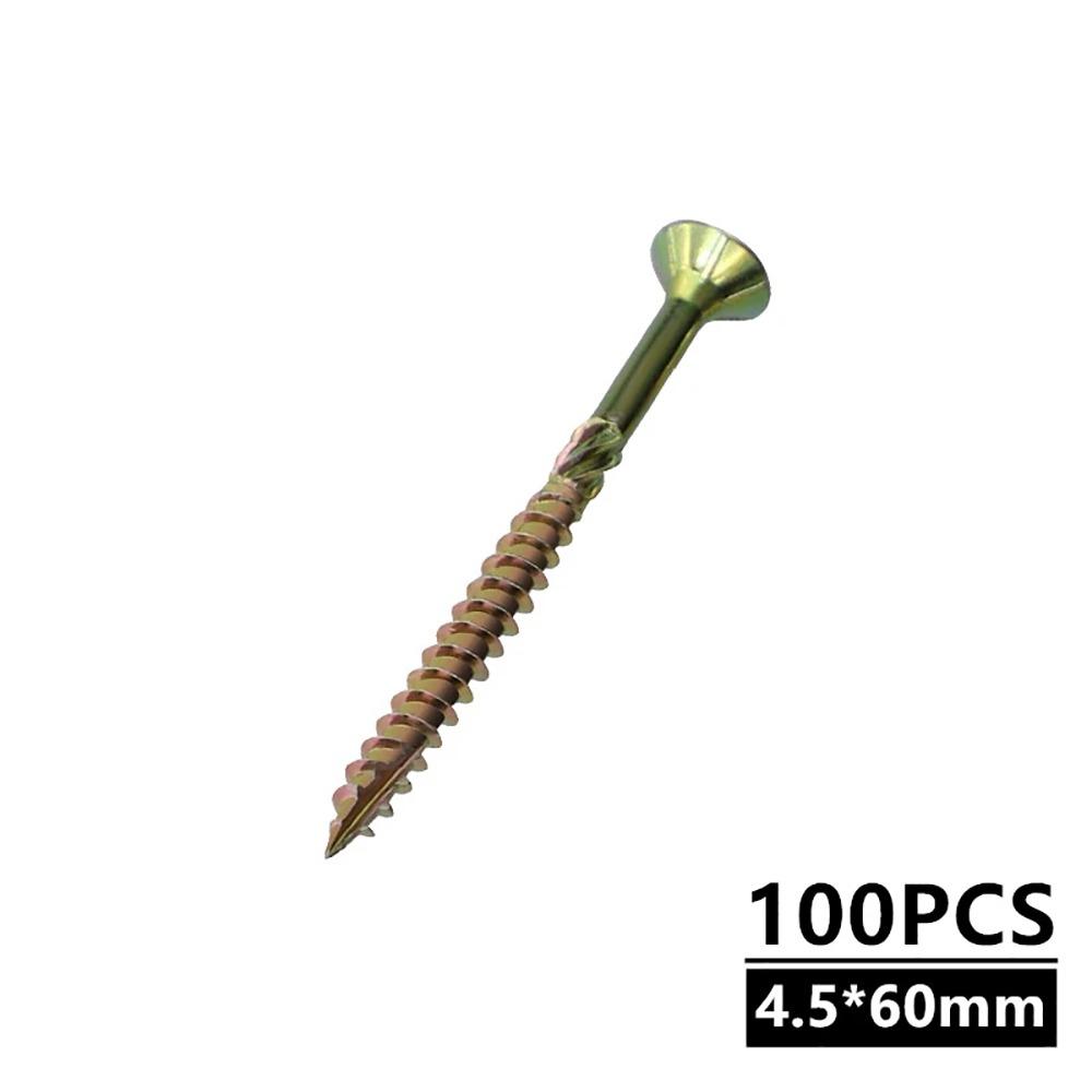 100Pcs/Pack 35mm 45mm 60mm 80mm Self-tapping Screw M5 Flat Head Woodworking Screws  Hardware Tools