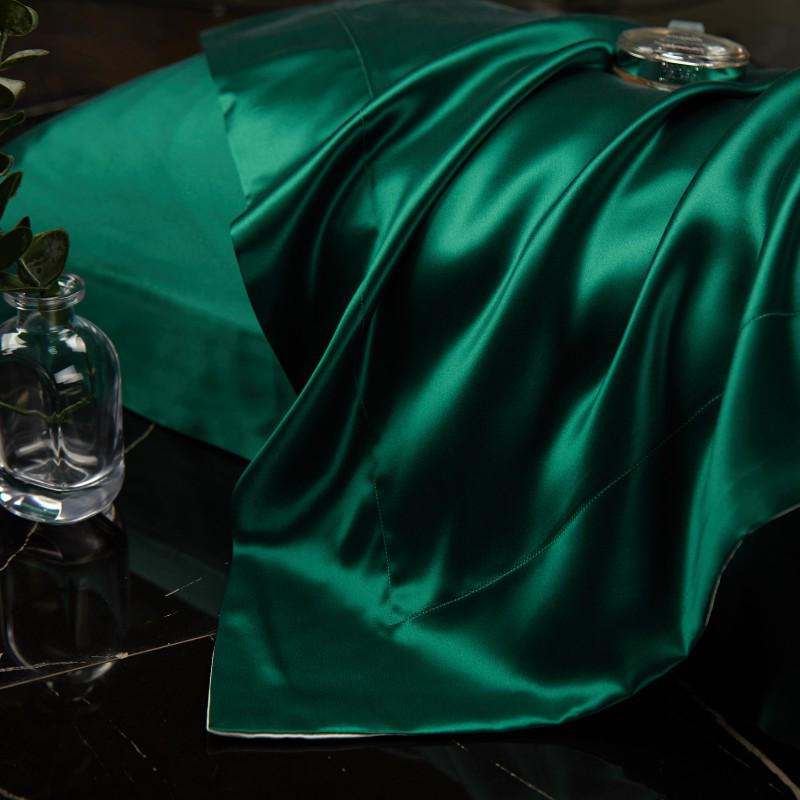 Double-Sided Mulberry Silk Satin Pillowcase - Solid Color