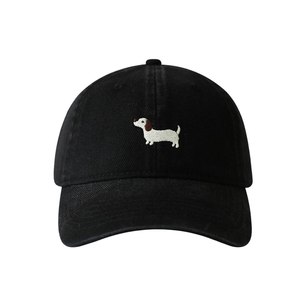 Cartoon Puppy Stitched Cotton Hat Lightweight Adjustable Closure Unisex Fashion Headwear 6 Colors