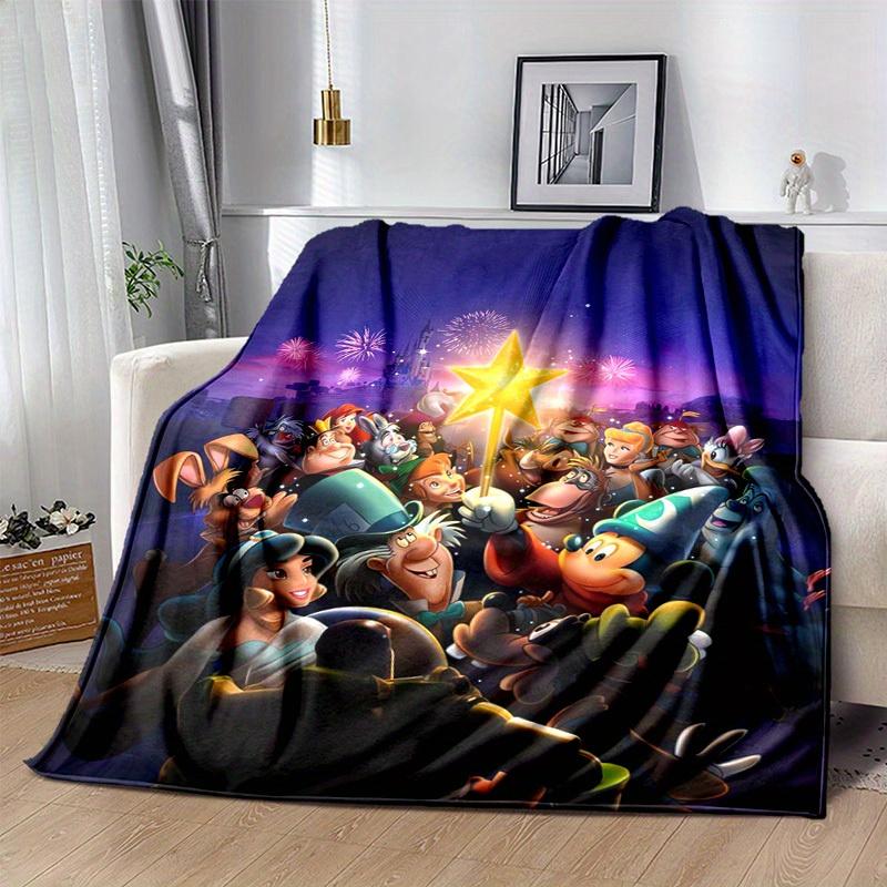 1pc, Magical Disney Characters on a Home Decorative Blanket: Perfect Gift for Bedroom, Living Room, Travel, Camping, Car
