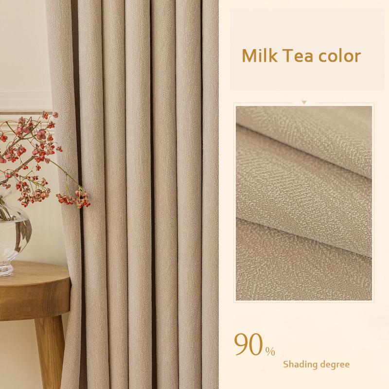 

Простые легкие роскошные однотонные хлопковые и льняные утолщенные шумоизоляционные шторы для гостиной, спальни, украшения окон W250*H270cm света кофе