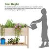 Outdoor Wood Raised Garden Bed Elevated Reinforced Large Planter Box with Storage Shelf for Vegetable Flower Backyard Patio Gar