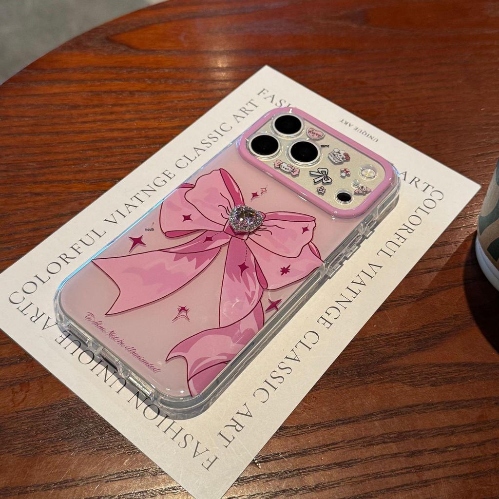 Diamond Bowknot Phone Case, Compatible with iPhone 14/15/17 Pro/Max