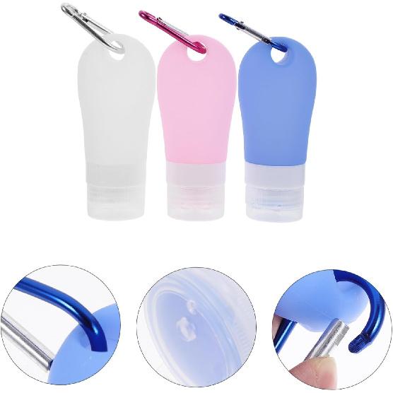 Silicone Travel Squeeze Bottles: 3PCS Portable Tubes Travel Size Toiletries Containers Mini Squeeze Bottle - Clear Soap Dispenser Mini Silicone