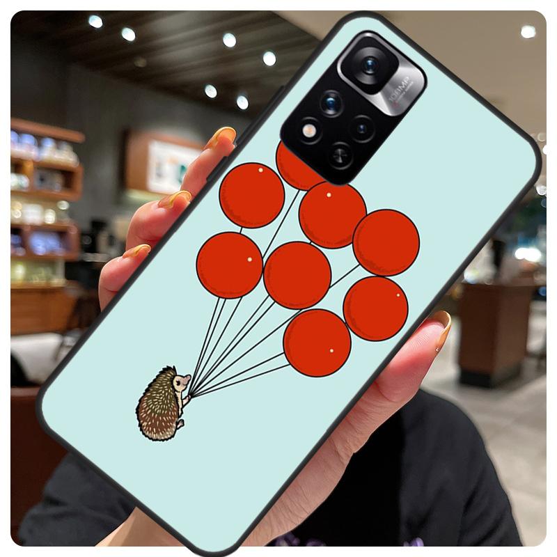 Kawaii Hedgehog Heart Cute Case For Xiaomi Redmi Note 12 11 10 8 9 Pro Note 12S 9S 10S 11S Cover For Redmi 10C 12C 9C
