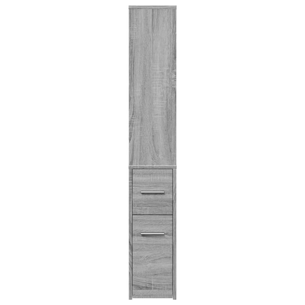 Narrow Bathroom Cabinet with Casters Gray Sonoma Particleboard