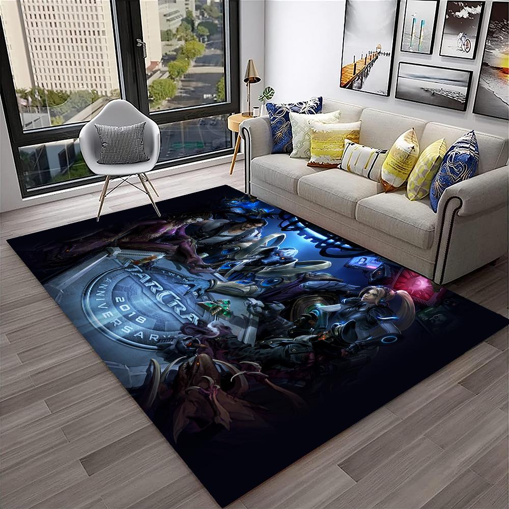 3D Retro Spiel StarCraft Gamer Teppich Teppich für Zuhause Wohnzimmer Schlafzimmer Sofa Fußmatte Dekor, Kinder Spielbereich Teppich Rutschfeste Bodenmatte